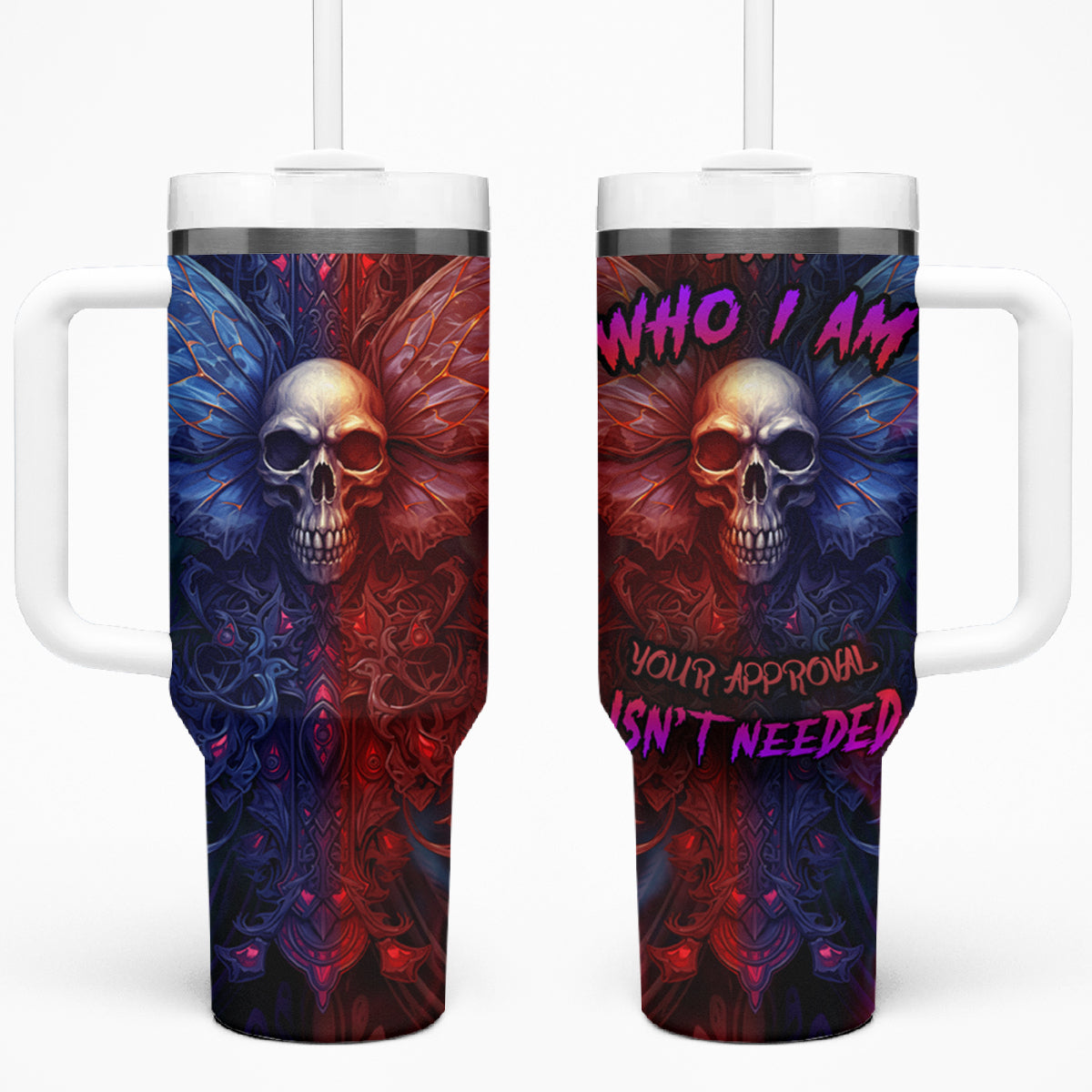 I am Who I Am Your Approval Isn't Needed Tumbler With Handle - Wonder Print Shop