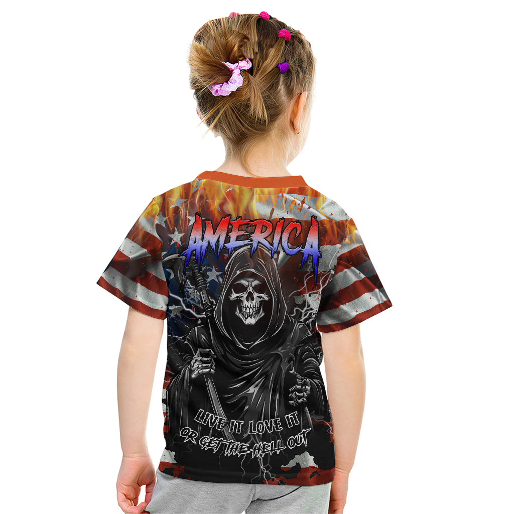 America Live It Love it Or Get the Hell Out Kid T Shirt - Wonder Print Shop