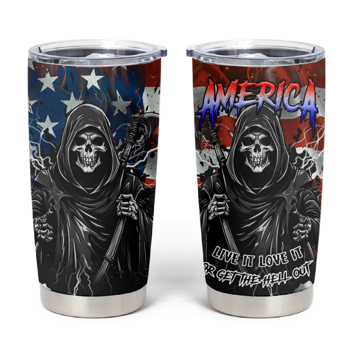 America Live It Love it Or Get the Hell Out Tumbler Cup - Wonder Print Shop