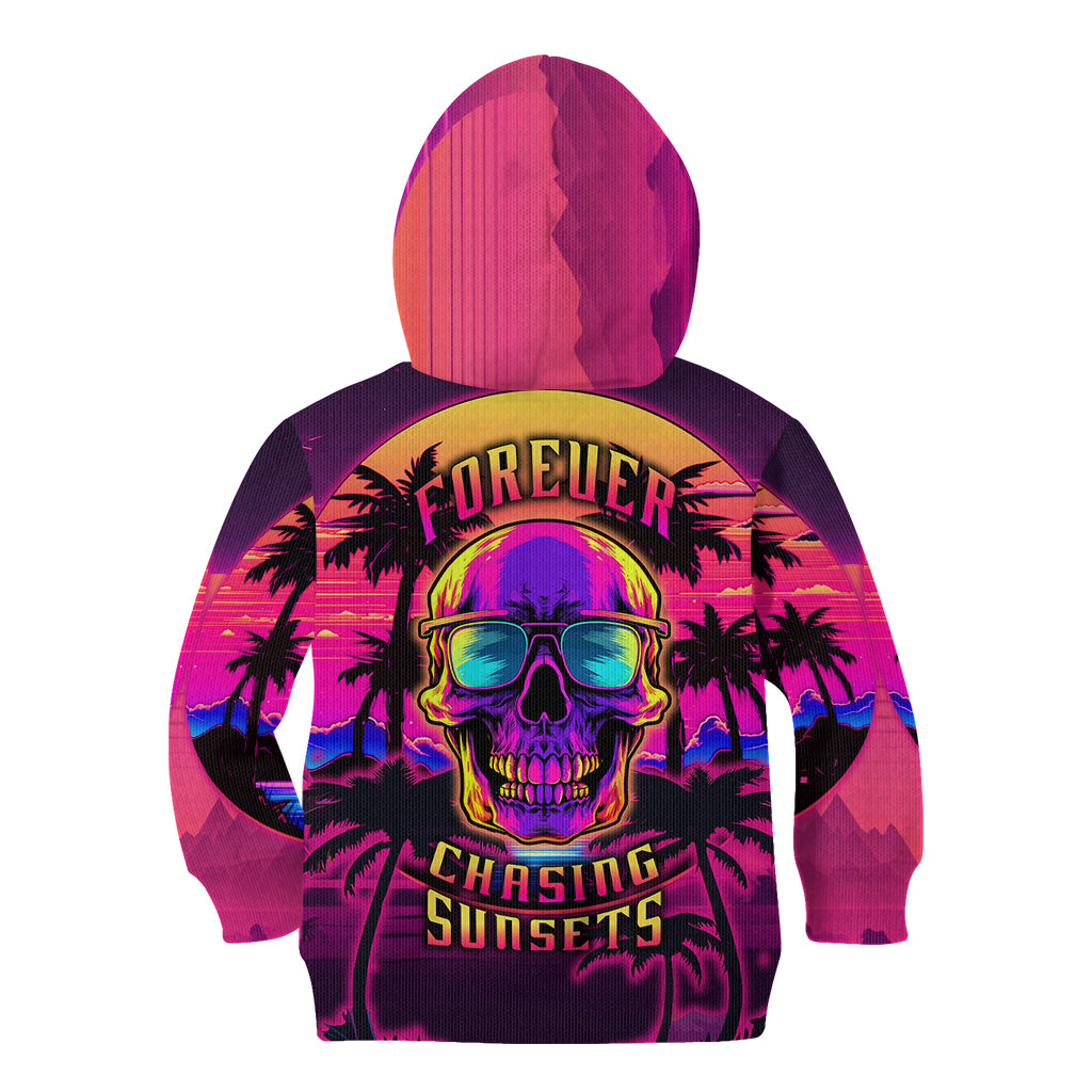 Foreuer Chasing Sunsets Skull Kid Hoodie - Wonder Print Shop