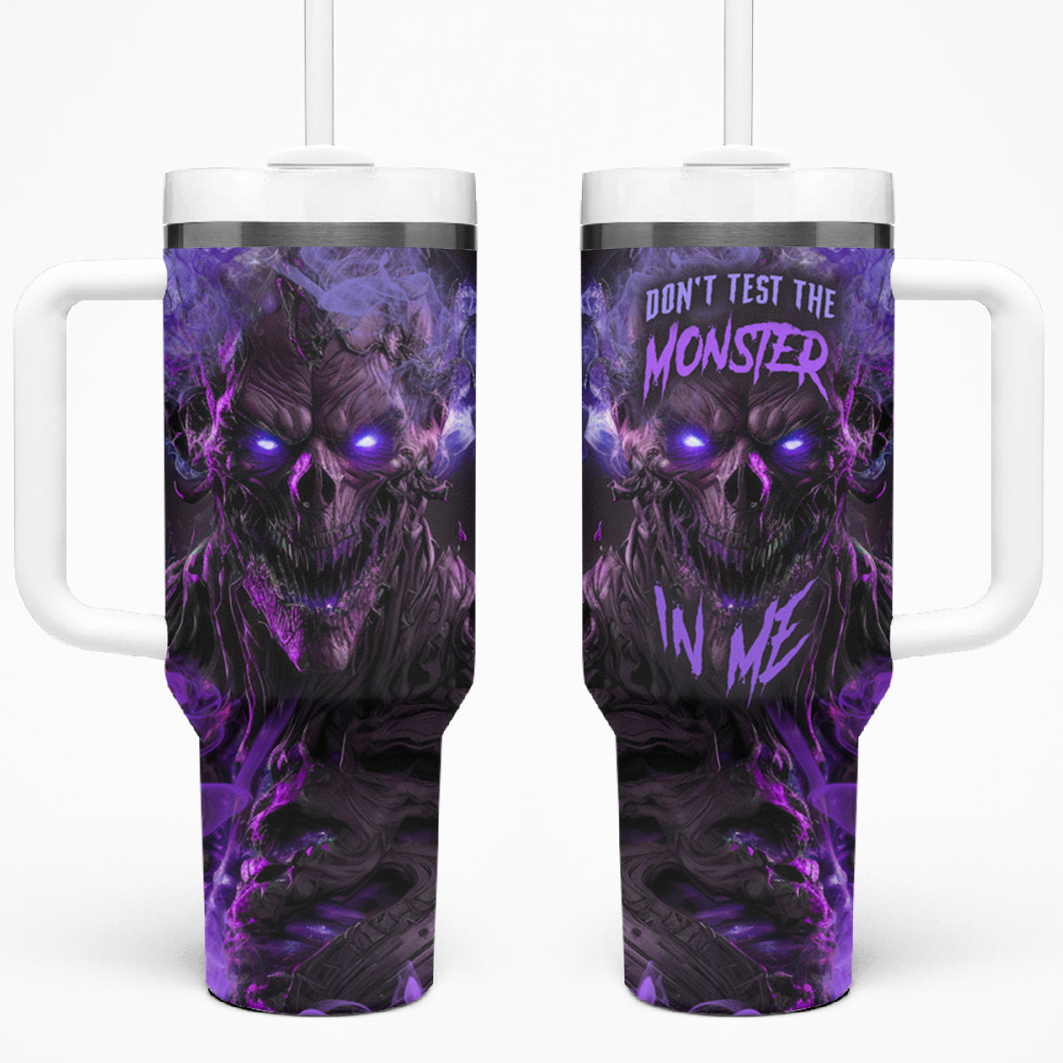 Don't Test The Monster In Me Tumbler With Handle