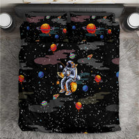 Funny Astronaut Fishing In Space Christmas Bedding Set Xmas Holiday Patterns - Wonder Print Shop