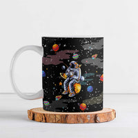 Funny Astronaut Fishing In Space Christmas Ceramic Mug Xmas Holiday Patterns - Wonder Print Shop