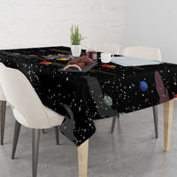 Funny Astronaut Fishing In Space Christmas Tablecloth Xmas Holiday Patterns - Wonder Print Shop