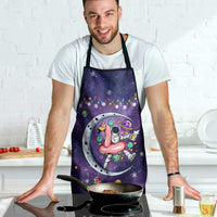 Funny Astronauts Sit On Flamingo Christmas Apron Xmas Holiday Patterns - Wonder Print Shop