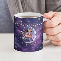 Funny Astronauts Sit On Flamingo Christmas Ceramic Mug Xmas Holiday Patterns - Wonder Print Shop