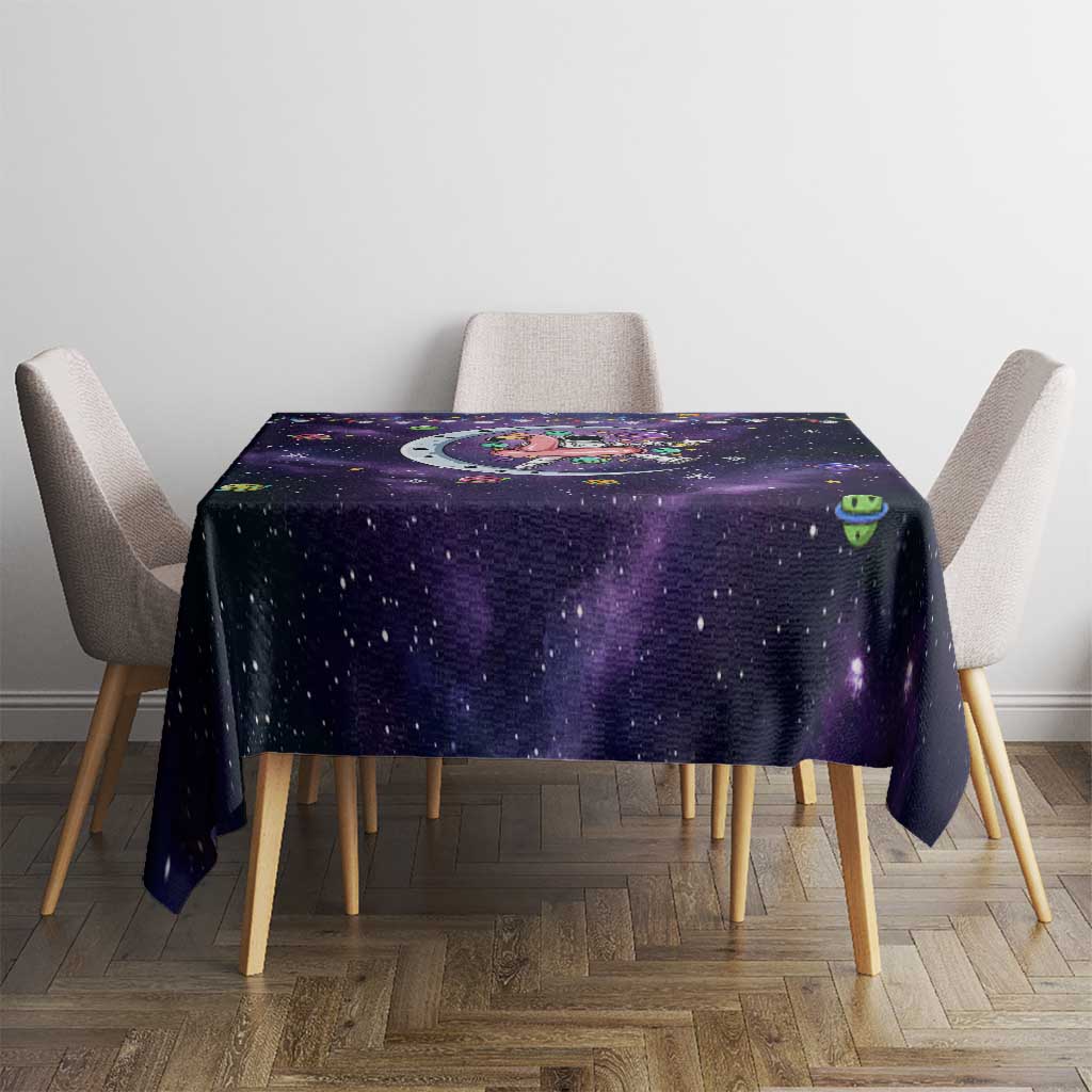 Funny Astronauts Sit On Flamingo Christmas Tablecloth Xmas Holiday Patterns - Wonder Print Shop