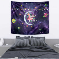 Funny Astronauts Sit On Flamingo Christmas Tapestry Xmas Holiday Patterns - Wonder Print Shop
