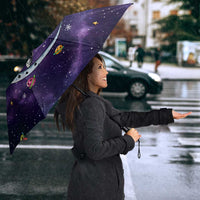 Funny Astronauts Sit On Flamingo Christmas Umbrella Xmas Holiday Patterns - Wonder Print Shop