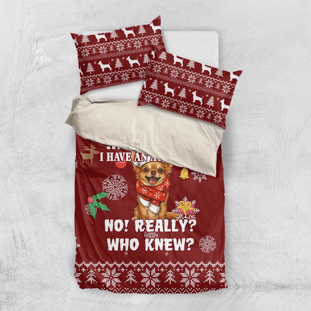 Chihuahua Attitude Christmas Bedding Set Xmas Holiday Patterns - Wonder Print Shop