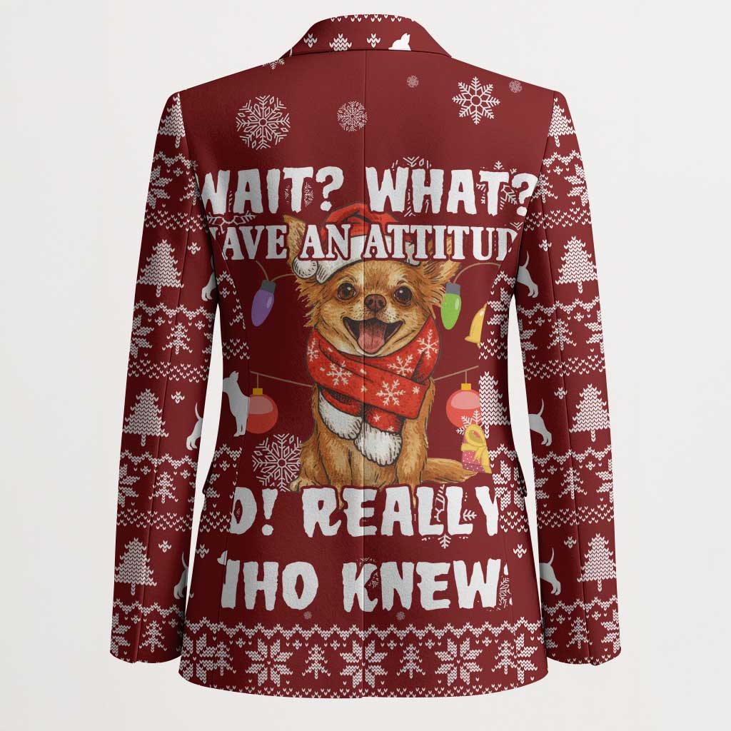 Chihuahua Attitude Christmas Blazer Xmas Holiday Patterns - Wonder Print Shop