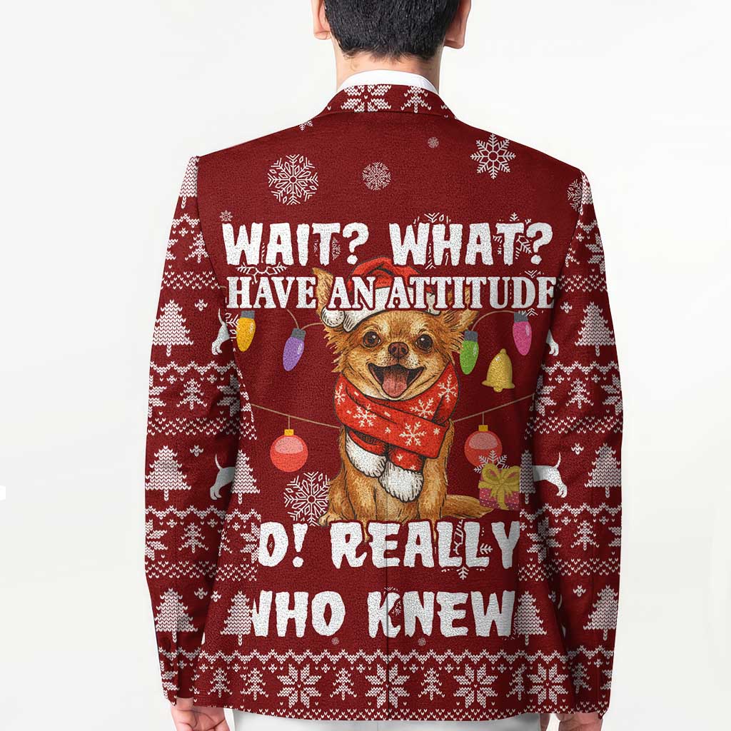 Chihuahua Attitude Christmas Blazer Xmas Holiday Patterns - Wonder Print Shop