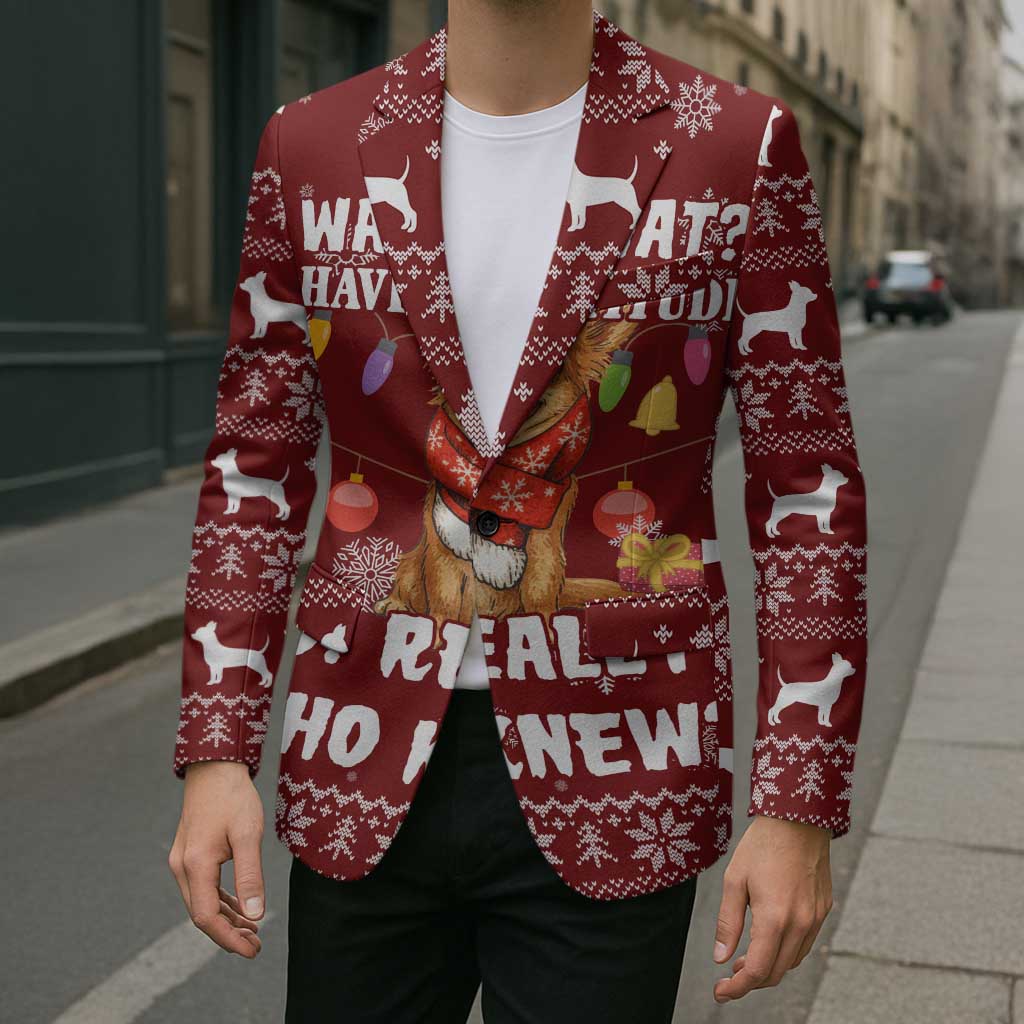 Chihuahua Attitude Christmas Blazer Xmas Holiday Patterns - Wonder Print Shop