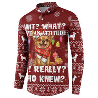 Chihuahua Attitude Christmas Button Sweatshirt Xmas Holiday Patterns - Wonder Print Shop