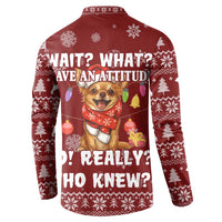 Chihuahua Attitude Christmas Button Sweatshirt Xmas Holiday Patterns - Wonder Print Shop