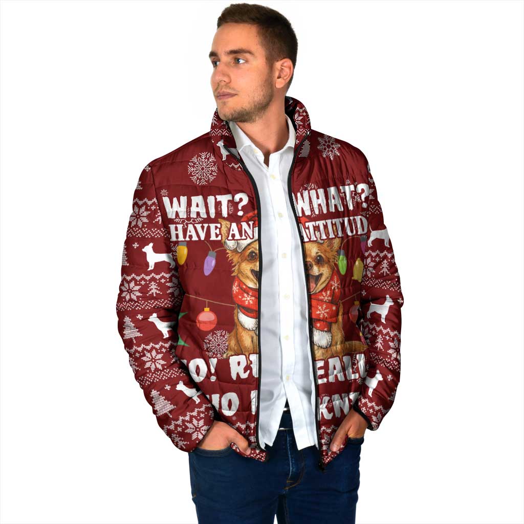 Chihuahua Attitude Christmas Padded Jacket Xmas Holiday Patterns - Wonder Print Shop