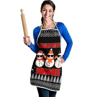 Chillin With My Snowmies Christmas Apron Xmas Holiday Patterns - Wonder Print Shop