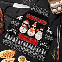 Chillin With My Snowmies Christmas Apron Xmas Holiday Patterns - Wonder Print Shop