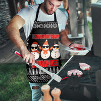 Chillin With My Snowmies Christmas Apron Xmas Holiday Patterns - Wonder Print Shop