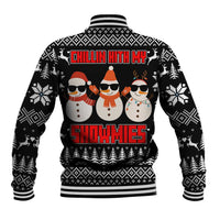 Chillin With My Snowmies Christmas Baseball Jacket Xmas Holiday Patterns - Wonder Print Shop