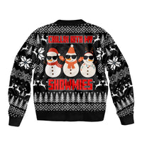 Chillin With My Snowmies Christmas Bomber Jacket Xmas Holiday Patterns - Wonder Print Shop