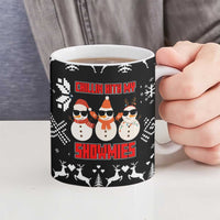 Chillin With My Snowmies Christmas Ceramic Mug Xmas Holiday Patterns - Wonder Print Shop