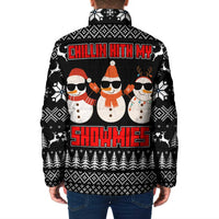 Chillin With My Snowmies Christmas Padded Jacket Xmas Holiday Patterns - Wonder Print Shop