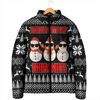 Chillin With My Snowmies Christmas Padded Jacket Xmas Holiday Patterns - Wonder Print Shop