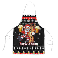 Christmas Brewdolph Reindeer Apron Xmas Holiday Patterns - Wonder Print Shop