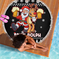 Christmas Brewdolph Reindeer Beach Blanket Xmas Holiday Patterns - Wonder Print Shop