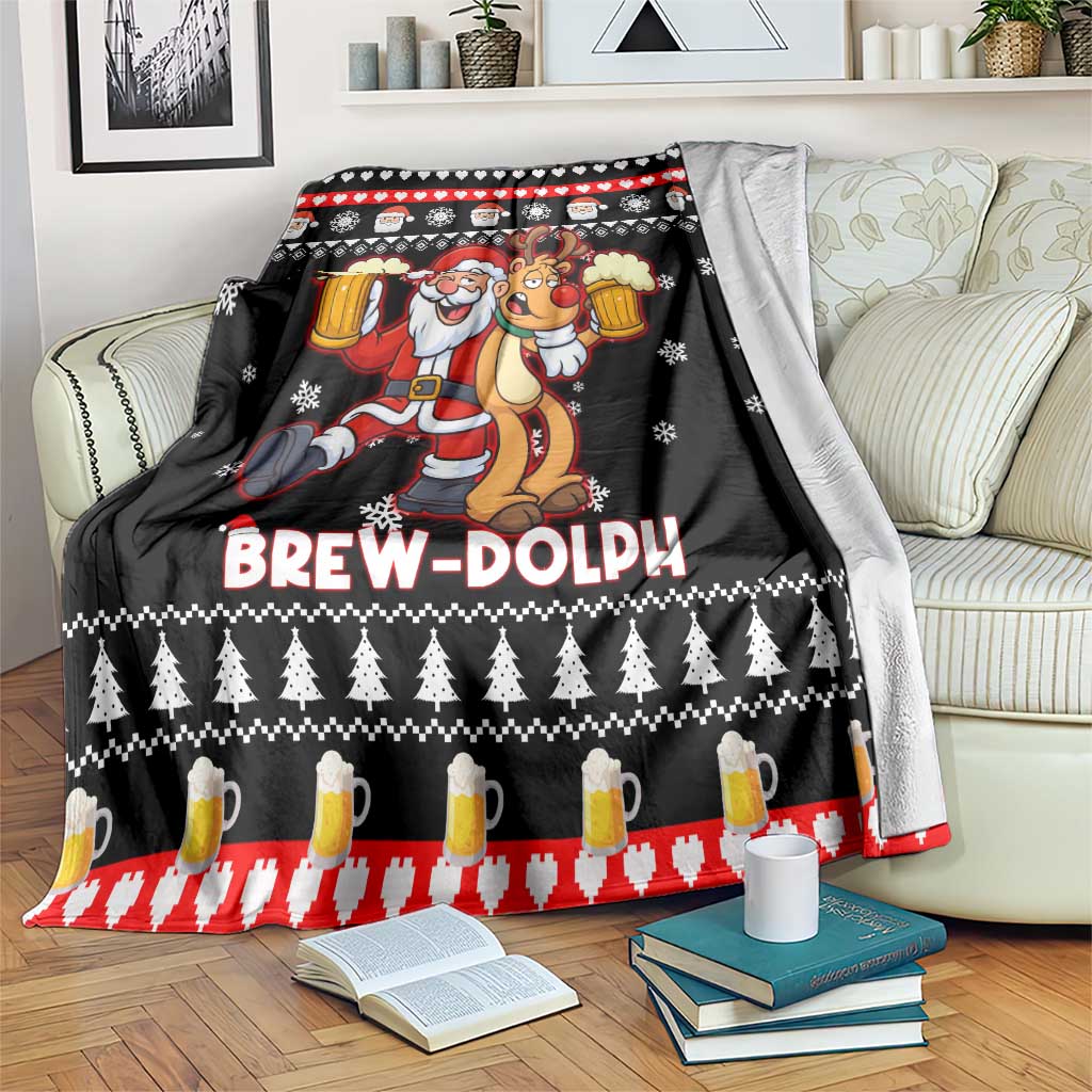 Christmas Brewdolph Reindeer Blanket Xmas Holiday Patterns - Wonder Print Shop