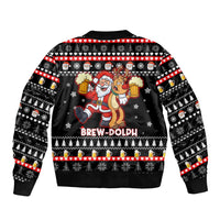 Christmas Brewdolph Reindeer Bomber Jacket Xmas Holiday Patterns - Wonder Print Shop
