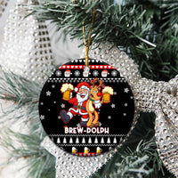 Christmas Brewdolph Reindeer Ceramic Ornament Xmas Holiday Patterns - Wonder Print Shop