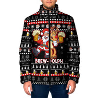 Christmas Brewdolph Reindeer Padded Jacket Xmas Holiday Patterns - Wonder Print Shop