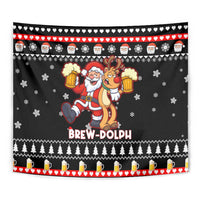 Christmas Brewdolph Reindeer Tapestry Xmas Holiday Patterns - Wonder Print Shop