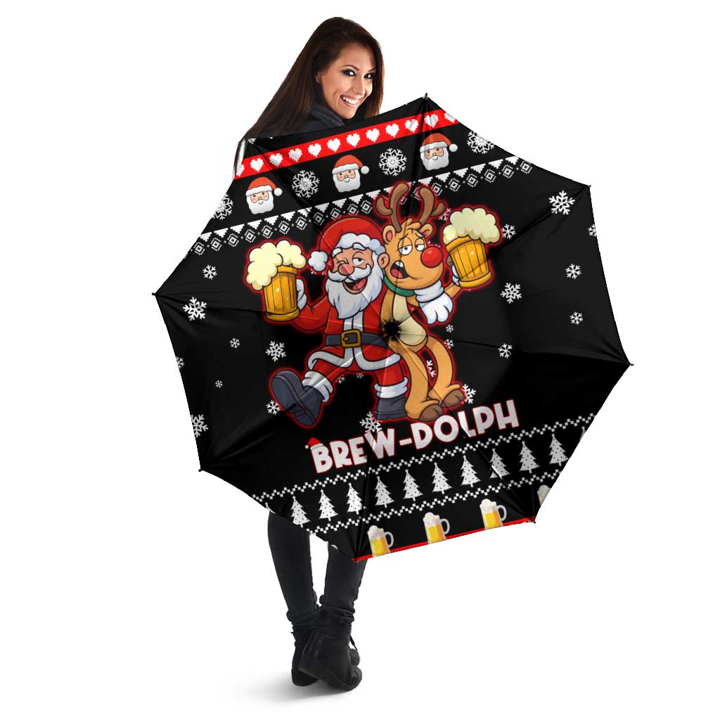 Christmas Brewdolph Reindeer Umbrella Xmas Holiday Patterns - Wonder Print Shop