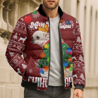 Chihuahua Dog Attitude Christmas Bomber Puffer Jacket Xmas Holiday Patterns - Wonder Print Shop