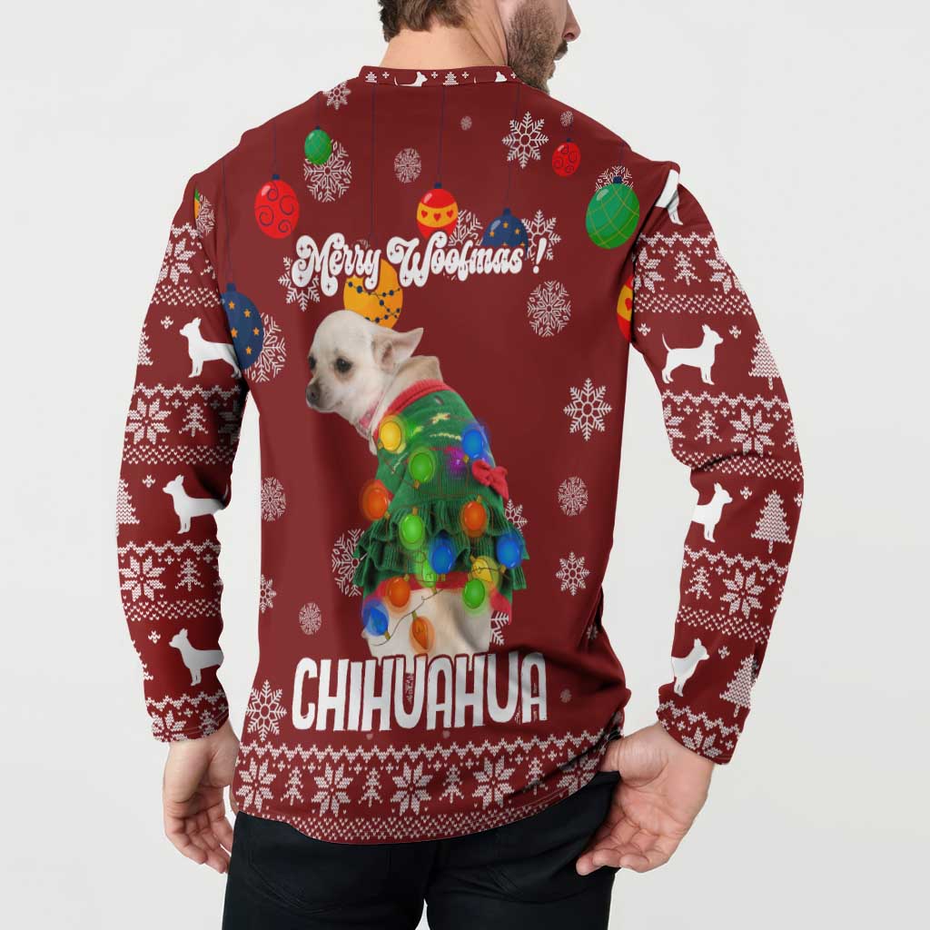 Chihuahua Dog Attitude Christmas Button Sweatshirt Xmas Holiday Patterns - Wonder Print Shop