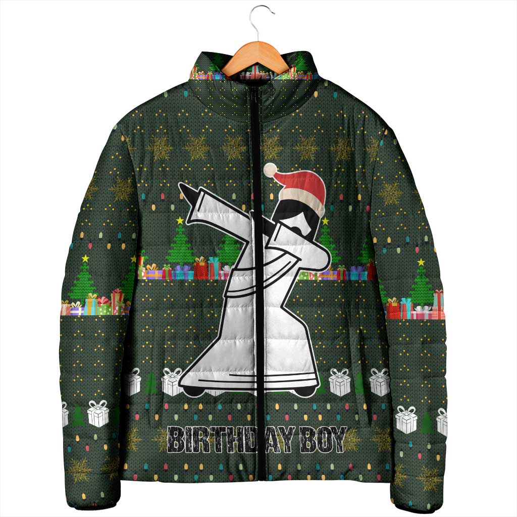 Jesus Birthday Boy Christmas Padded Jacket Funny Xmas Holiday Patterns - Wonder Print Shop