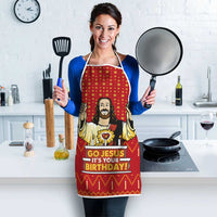 Jesus Birthday Christmas Apron Funny Xmas Holiday Patterns - Wonder Print Shop