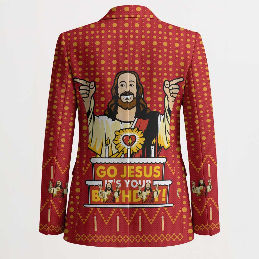 Jesus Birthday Christmas Blazer Funny Xmas Holiday Patterns - Wonder Print Shop