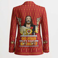 Jesus Birthday Christmas Blazer Funny Xmas Holiday Patterns - Wonder Print Shop