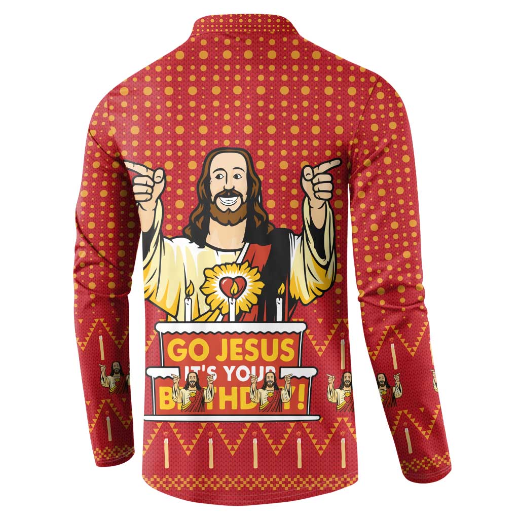 Jesus Birthday Christmas Button Sweatshirt Funny Xmas Holiday Patterns - Wonder Print Shop