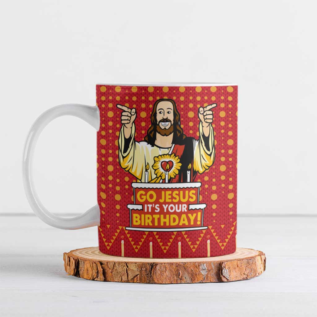 Jesus Birthday Christmas Ceramic Mug Funny Xmas Holiday Patterns - Wonder Print Shop