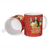 Jesus Birthday Christmas Ceramic Mug Funny Xmas Holiday Patterns - Wonder Print Shop
