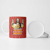 Jesus Birthday Christmas Ceramic Mug Funny Xmas Holiday Patterns - Wonder Print Shop