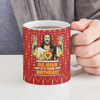 Jesus Birthday Christmas Ceramic Mug Funny Xmas Holiday Patterns - Wonder Print Shop