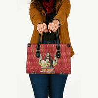 Jesus Birthday Christmas Leather Bag Funny Xmas Holiday Patterns - Wonder Print Shop