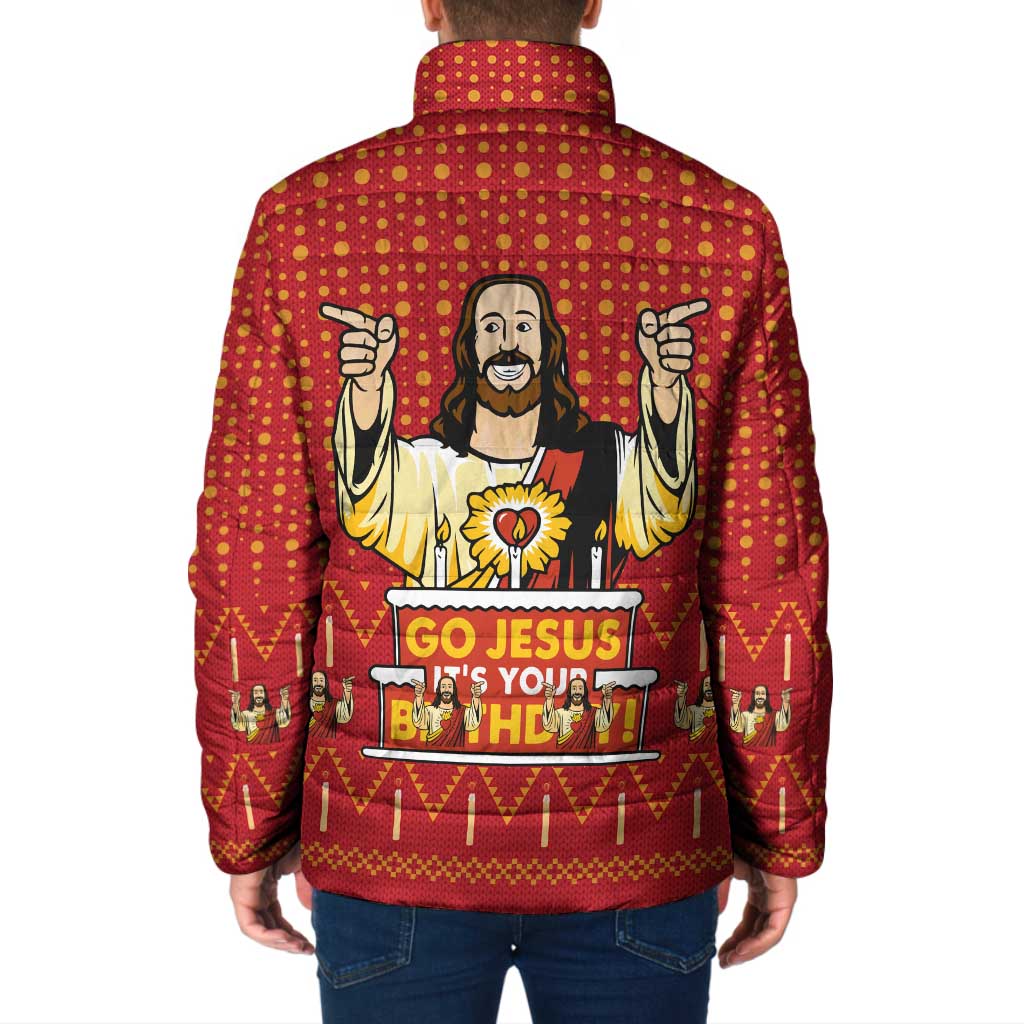 Jesus Birthday Christmas Padded Jacket Funny Xmas Holiday Patterns - Wonder Print Shop