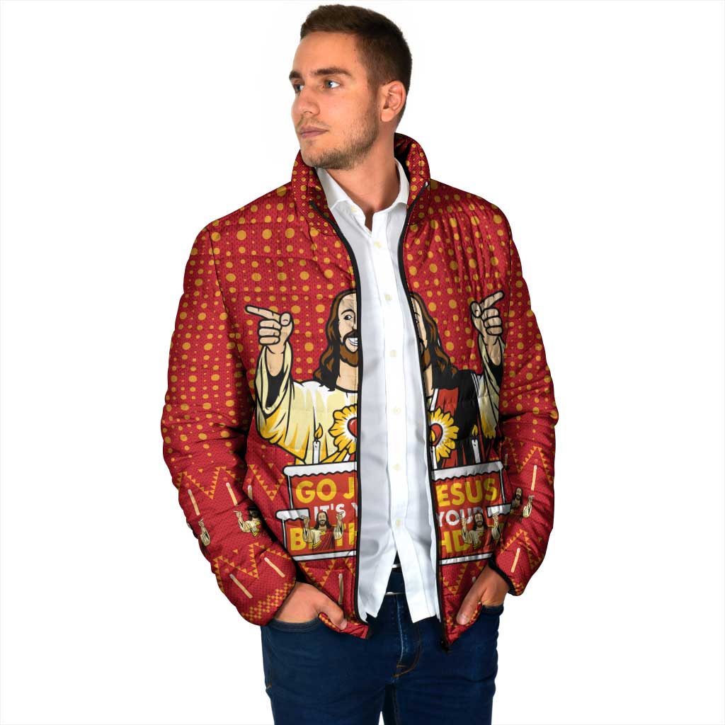 Jesus Birthday Christmas Padded Jacket Funny Xmas Holiday Patterns - Wonder Print Shop